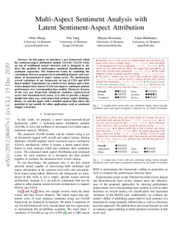 Multi-Aspect Sentiment Analysis with Latent Sentiment-Aspect Attribution