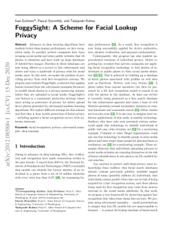 FoggySight: A Scheme for Facial Lookup Privacy
