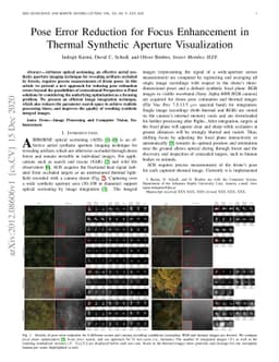 Pose Error Reduction for Focus Enhancement in Thermal Synthetic Aperture
  Visualization
