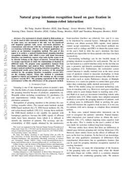 Natural grasp intention recognition based on gaze fixation in
  human-robot interaction