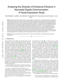 Analysing the Direction of Emotional Influence in Nonverbal Dyadic
  Communication: A Facial-Expression Study