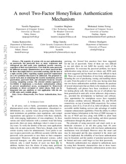 A novel Two-Factor HoneyToken Authentication Mechanism
