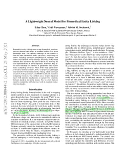 A Lightweight Neural Model for Biomedical Entity Linking