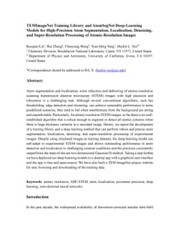 TEMImageNet Training Library and AtomSegNet Deep-Learning Models for
  High-Precision Atom Segmentation, Localization, Denoising, and
  Super-Resolution Processing of Atomic-Resolution Images
