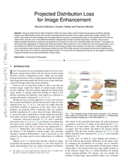 Projected Distribution Loss for Image Enhancement