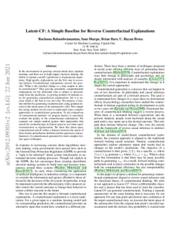 Latent-CF: A Simple Baseline for Reverse Counterfactual Explanations