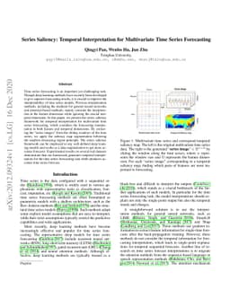 Series Saliency: Temporal Interpretation for Multivariate Time Series
  Forecasting