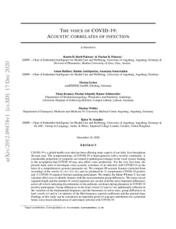 The voice of COVID-19: Acoustic correlates of infection