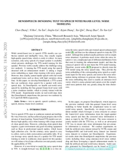DenoiSpeech: Denoising Text to Speech with Frame-Level Noise Modeling
