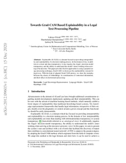 Towards Grad-CAM Based Explainability in a Legal Text Processing
  Pipeline