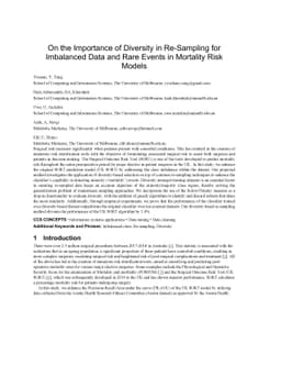 On the Importance of Diversity in Re-Sampling for Imbalanced Data and
  Rare Events in Mortality Risk Models