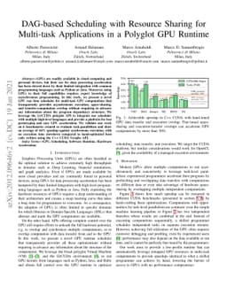 DAG-based Scheduling with Resource Sharing for Multi-task Applications
  in a Polyglot GPU Runtime