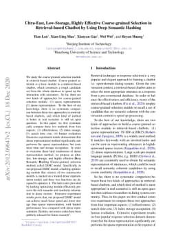 Ultra-Fast, Low-Storage, Highly Effective Coarse-grained Selection in
  Retrieval-based Chatbot by Using Deep Semantic Hashing