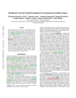 RainBench: Towards Global Precipitation Forecasting from Satellite
  Imagery