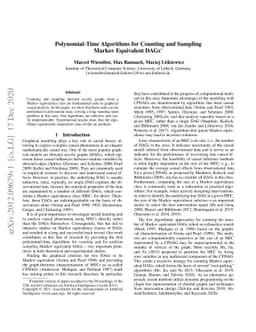 Polynomial-Time Algorithms for Counting and Sampling Markov Equivalent
  DAGs