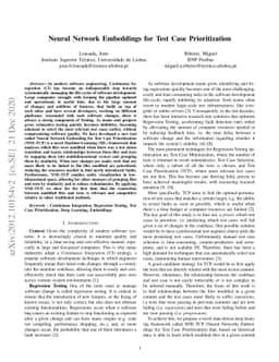 Neural Network Embeddings for Test Case Prioritization