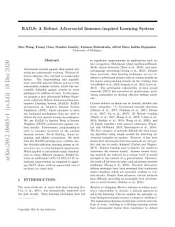 RAILS: A Robust Adversarial Immune-inspired Learning System