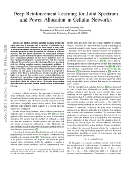 Deep Reinforcement Learning for Joint Spectrum and Power Allocation in
  Cellular Networks