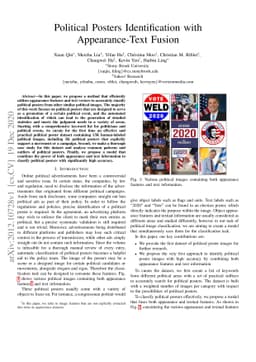 Political Posters Identification with Appearance-Text Fusion