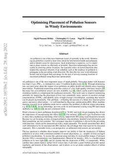 Optimising Placement of Pollution Sensors in Windy Environments