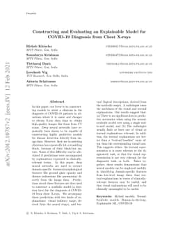 Constructing and Evaluating an Explainable Model for COVID-19 Diagnosis
  from Chest X-rays