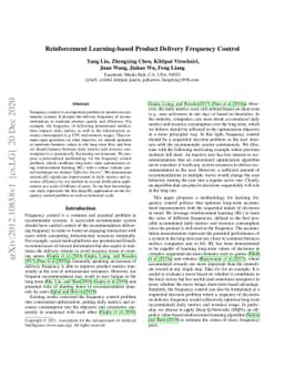 Reinforcement Learning-based Product Delivery Frequency Control