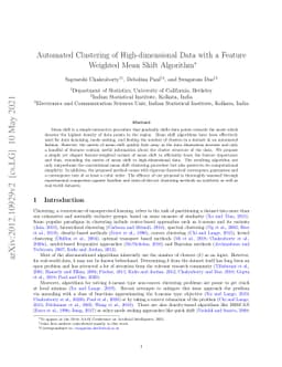 Automated Clustering of High-dimensional Data with a Feature Weighted
  Mean Shift Algorithm