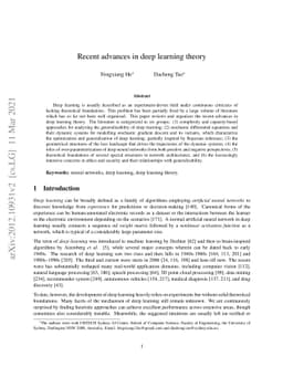 Recent advances in deep learning theory