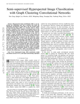 Semi-supervised Hyperspectral Image Classification with Graph Clustering
  Convolutional Networks