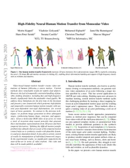 High-Fidelity Neural Human Motion Transfer from Monocular Video