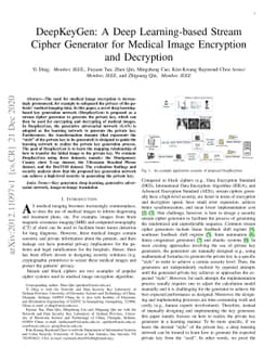 DeepKeyGen: A Deep Learning-based Stream Cipher Generator for Medical
  Image Encryption and Decryption