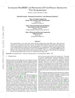 Leveraging ParsBERT and Pretrained mT5 for Persian Abstractive Text
  Summarization