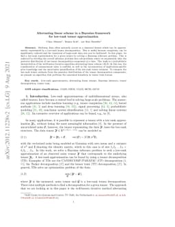 Alternating linear scheme in a Bayesian framework for low-rank tensor
  approximation