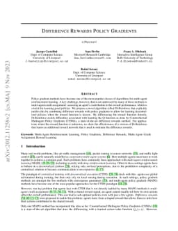 Difference Rewards Policy Gradients