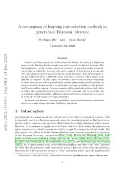 A comparison of learning rate selection methods in generalized Bayesian
  inference