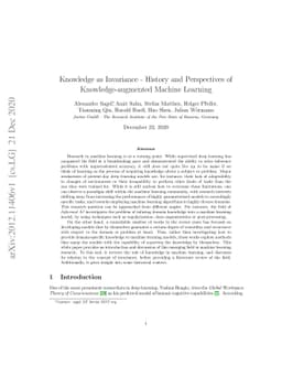 Knowledge as Invariance -- History and Perspectives of
  Knowledge-augmented Machine Learning
