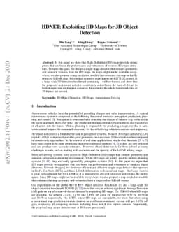 HDNET: Exploiting HD Maps for 3D Object Detection