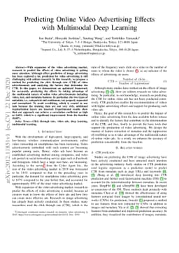 Predicting Online Video Advertising Effects with Multimodal Deep
  Learning