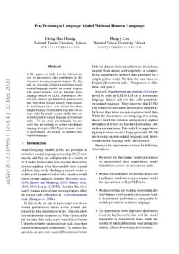 Pre-Training a Language Model Without Human Language