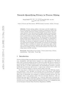 Towards Quantifying Privacy in Process Mining