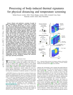 Processing of body-induced thermal signatures for physical distancing
  and temperature screening