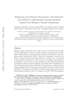 Estimating Crop Primary Productivity with Sentinel-2 and Landsat 8 using
  Machine Learning Methods Trained with Radiative Transfer Simulations