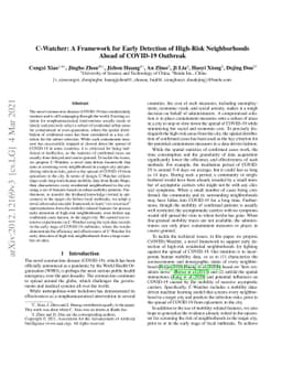C-Watcher: A Framework for Early Detection of High-Risk Neighborhoods
  Ahead of COVID-19 Outbreak