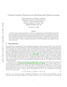 Unbiased Gradient Estimation for Distributionally Robust Learning