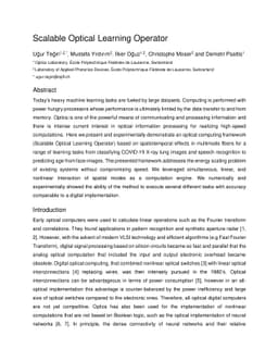 Scalable Optical Learning Operator