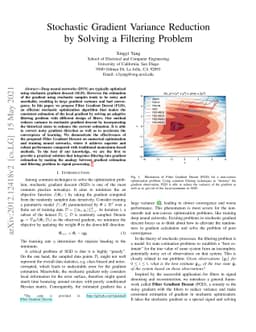 Stochastic Gradient Variance Reduction by Solving a Filtering Problem