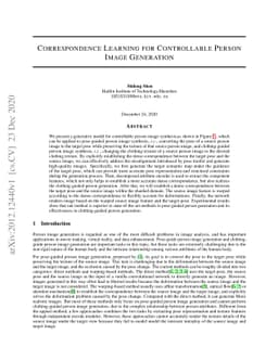Correspondence Learning for Controllable Person Image Generation