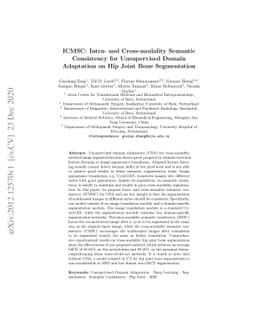 ICMSC: Intra- and Cross-modality Semantic Consistency for Unsupervised
  Domain Adaptation on Hip Joint Bone Segmentation