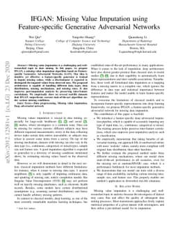 IFGAN: Missing Value Imputation using Feature-specific Generative
  Adversarial Networks
