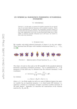 On spherical harmonics possessing octahedral symmetry